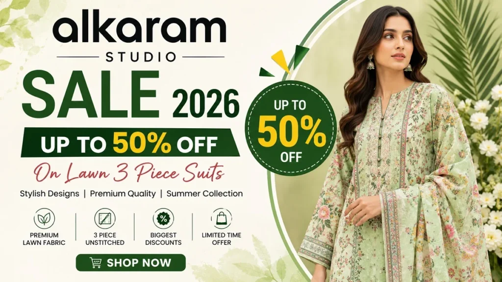 Alkaram Sale 2026 Upto 50% off