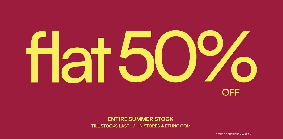 ethnic sale 50 off with price